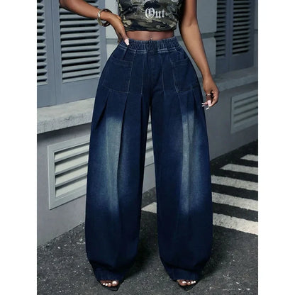 Downtown Drift Balloon-Leg Pleated Jeans